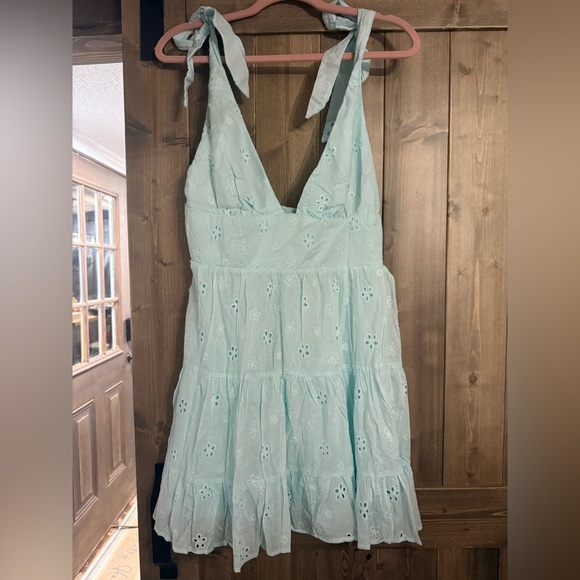 Princess Polly Light Blue Galvis Mini Dress - Picture 1 of 4